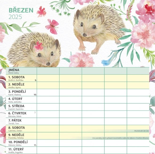 Familienplaner Kalender 2025 mit fröhlichen Illustrationen