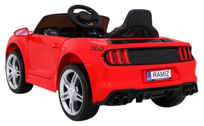 GT Sportwagen auf Batterie für Kinder Rot + Fernbedienung + langsamer Start + Gepäckträger + MP3 LED