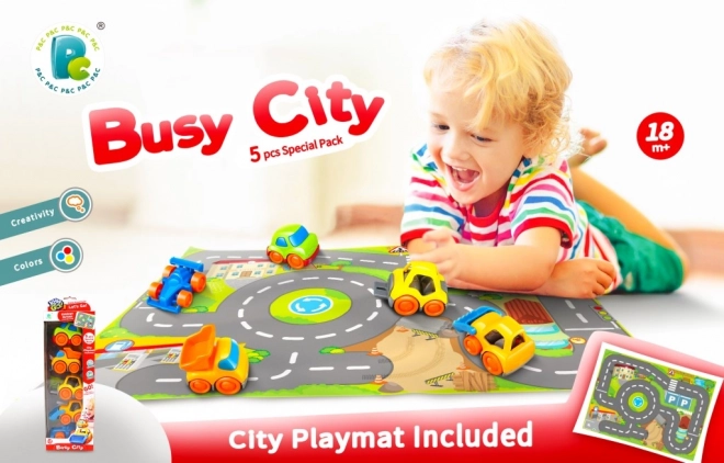 Kiddy Go! Autos Spielset mit Matte Stadt