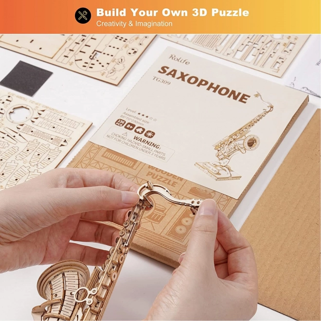 3D Holzpuzzle Saxofon