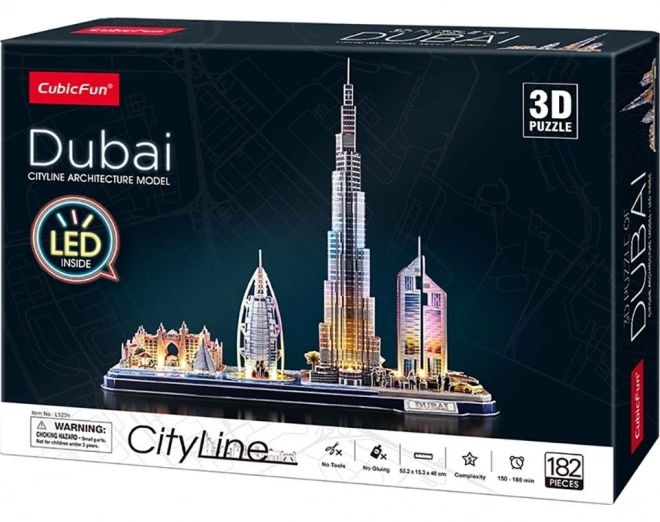 CubicFun Leuchtendes 3D-Puzzle CityLine Panorama Dubai