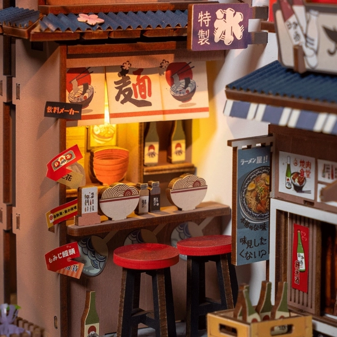 3D-Puzzle Buchstütze Sakura-Straße mit Wein