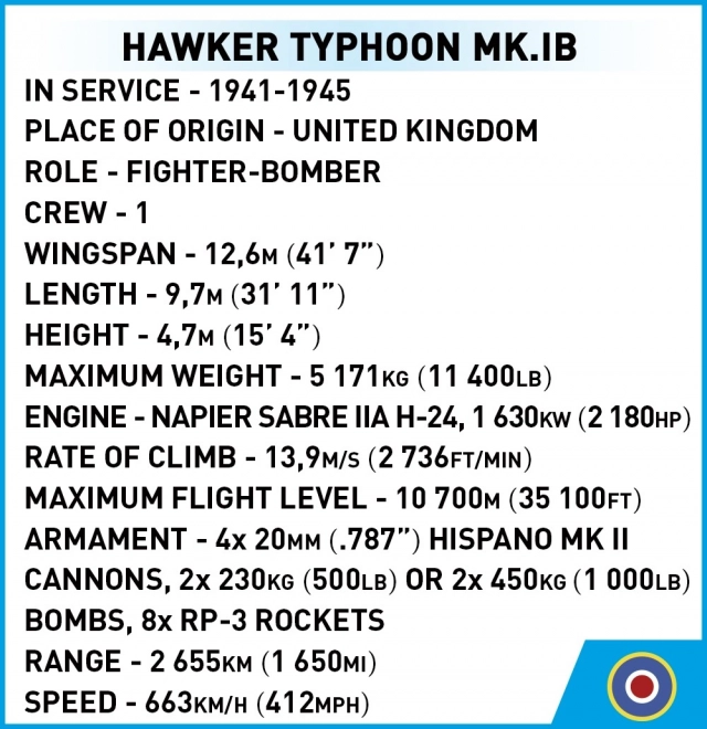 Hawker Typhoon Mk.1B Baukasten