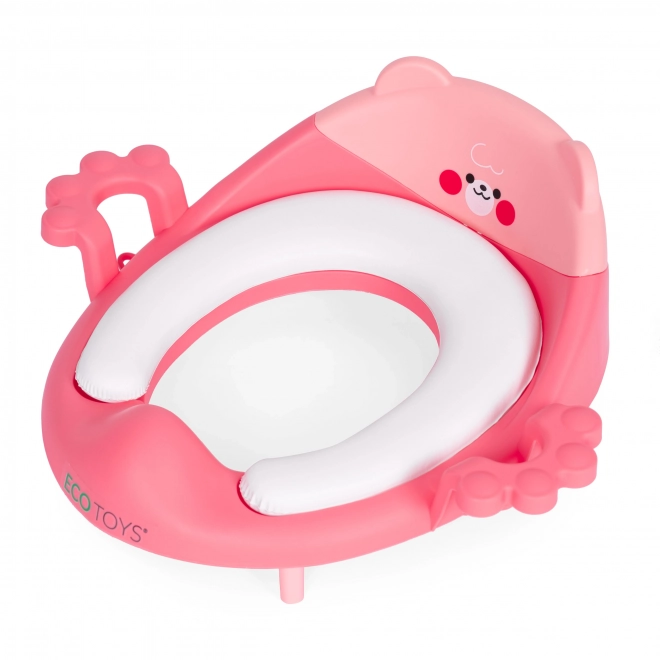 Toilettensitz für Kinder mit Griffen und weichem Kissen in Rosa von Ecotoys