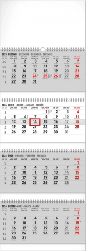 Wandkalender 4-monatige Standard faltbar 2026