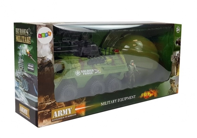 Militär-Set mit Fahrzeug und Soldatenhelm