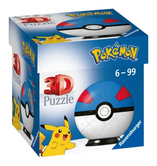 3D Puzzleball mit 54 Teilen, Pokemon Blau