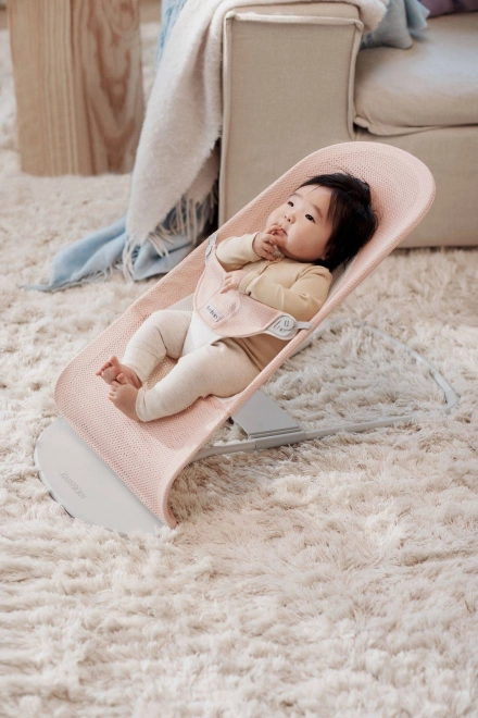 BABYBJÖRN - Wippe BALANCE SOFT MESH - Grau/Weiß – Rosa/Weiß