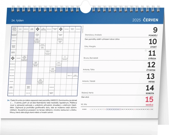 Notique Tischkalender mit Kreuzworträtseln mit Haken 2025