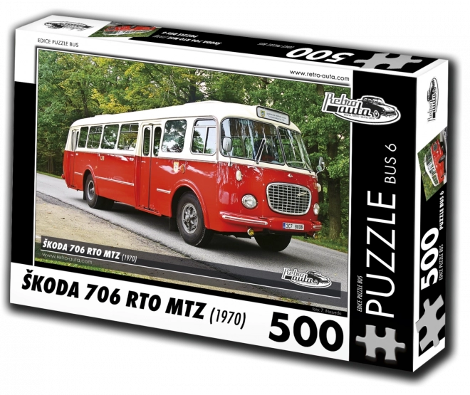 Retro-Autos Puzzle Bus Škoda 706 RTO MTZ 1970 - 500 Teile