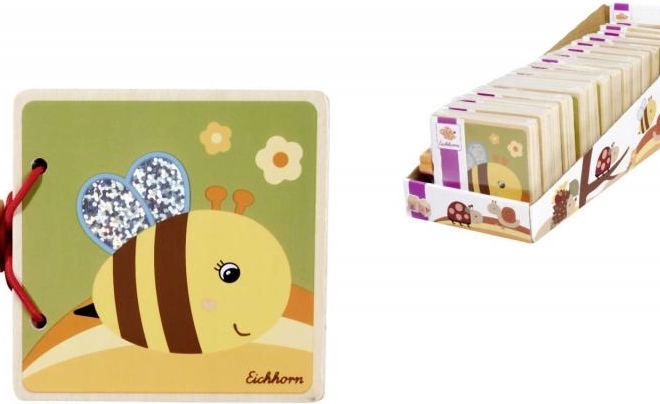 Holz-Bilderbuch für Kinder, 8 Seiten, 8 × 8 cm