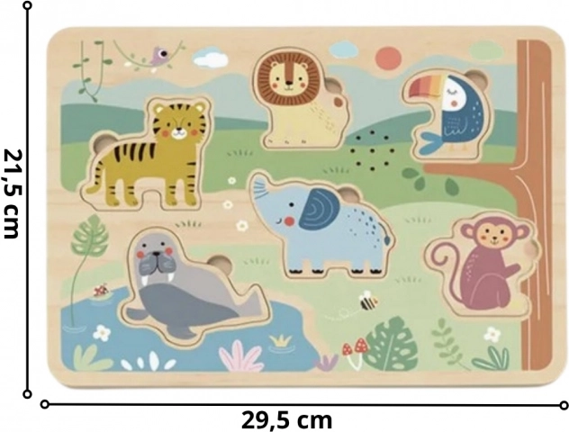 Tooky Toy Holz Interaktives Puzzle Tiere