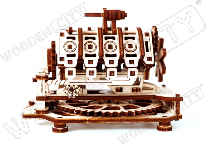 Holzmechanisches 3D-Puzzle V8 Motor