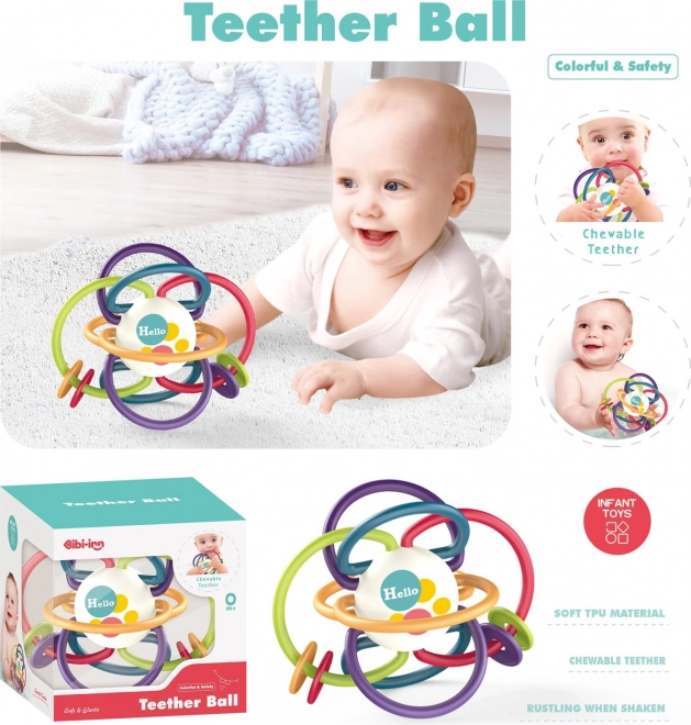 Rassel mit Beißring Ball