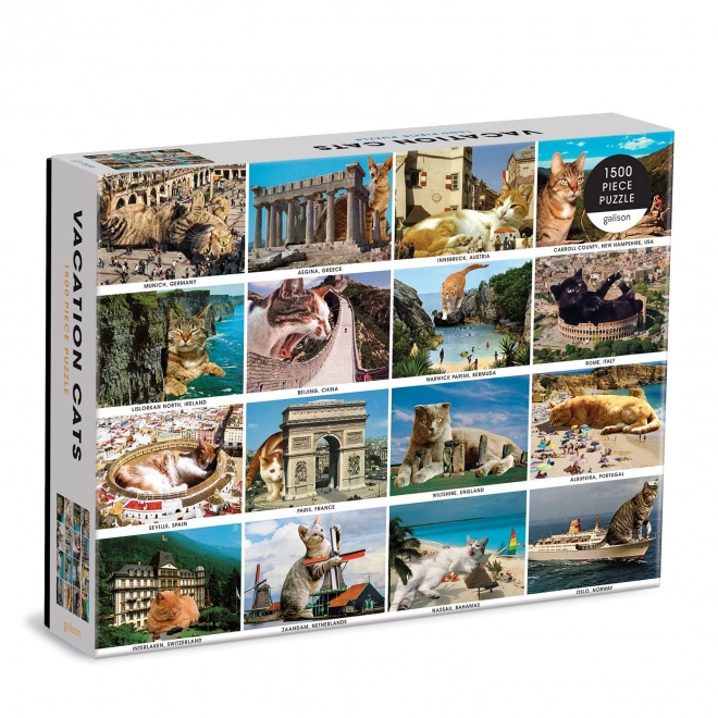 Galison Puzzle Katzen im Urlaub 1500 Teile