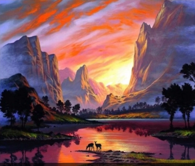 Diamantmalerei Berge 30x40 cm