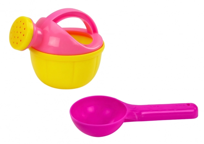 Sandspiel-Set Eimer Gießkanne Formen Rosa Süßigkeiten