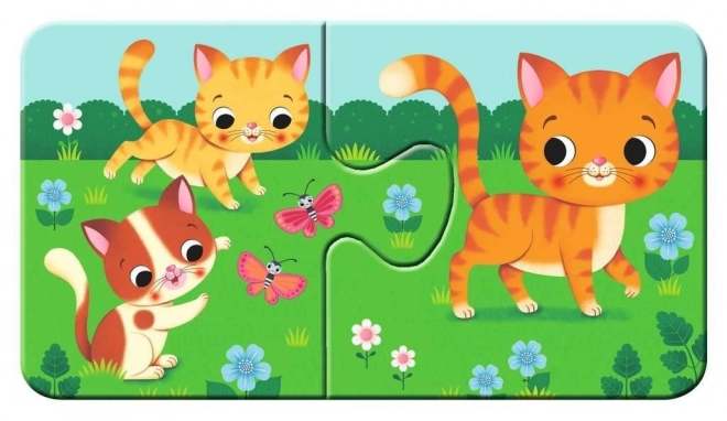 Erste Puzzles Tiere und ihre Jungen