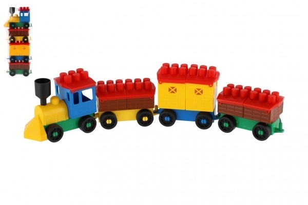 LORI Bausteine Zug mit 3 Waggons