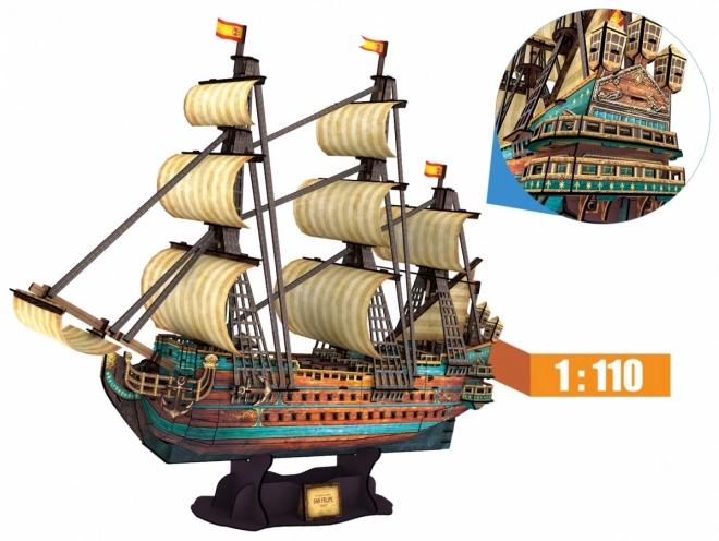 3D-Puzzle Schiff San Felipe der Spanischen Armada