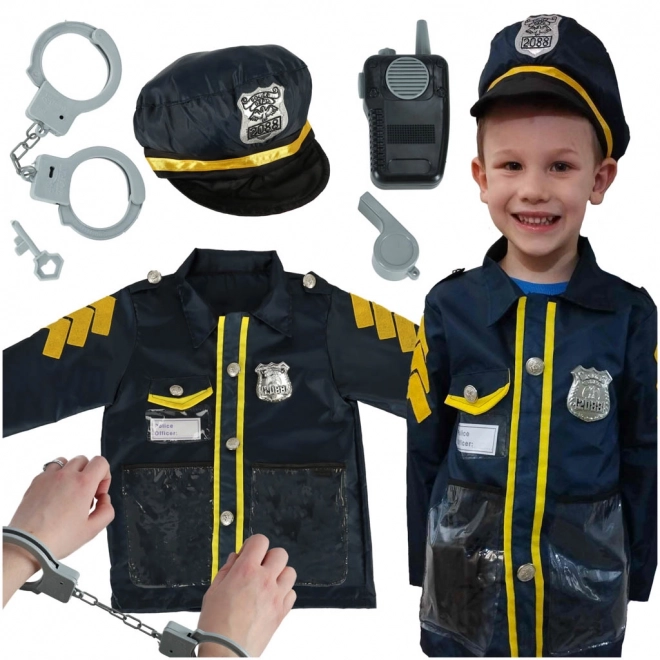 Kostüm Polizist Set für Kinder 3-8 Jahre