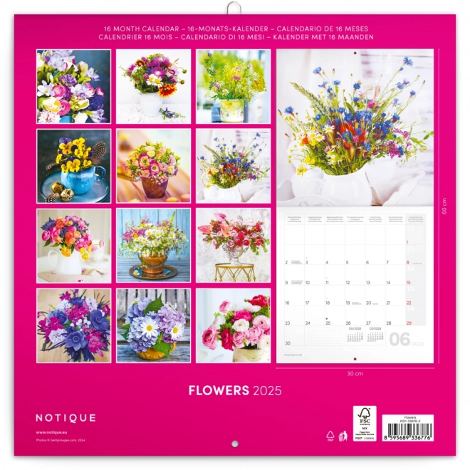 Notique Wandkalender Blumen 2025