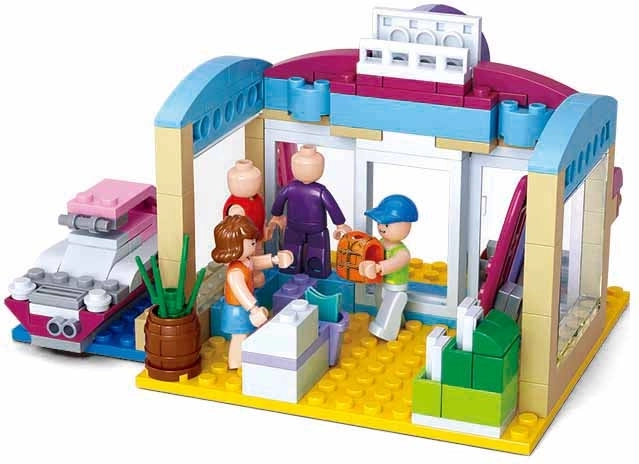 Drei Minifiguren mit beweglichen Teilen