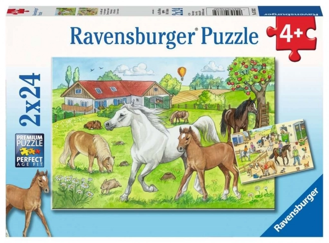 Ravensburger Puzzle Im Stall 2x24 Teile