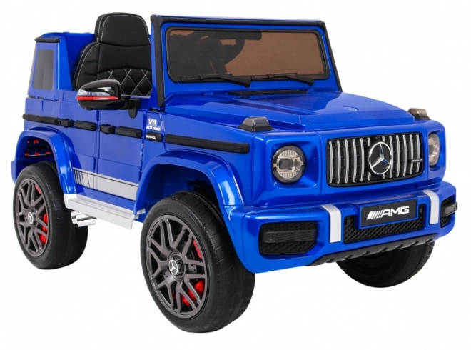 Mercedes AMG G63 für Kinder Blaue Farbe + Fernbedienung + MP3 LED + langsamer Start + EVA + Gurte