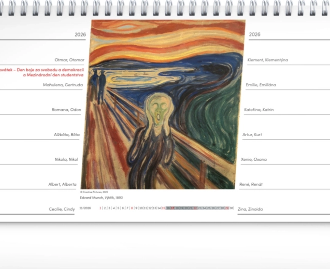Tischkalender Kunst 2026 – 14-Tage