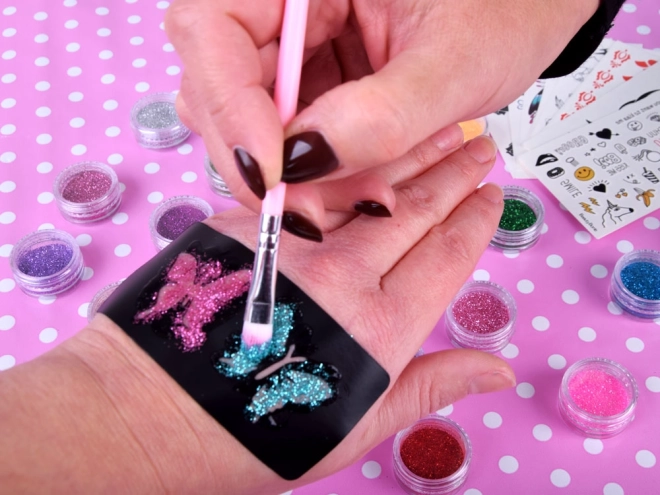 Großes Glitter-Tattoo-Set für Kinder