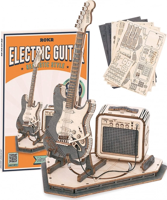 RoboTime 3D Holzpuzzle Elektrische Gitarre