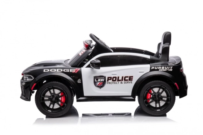 Elektrisches Kinderauto Dodge Charger Polizei Schwarz