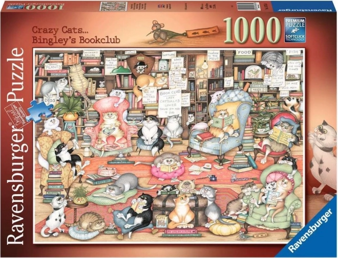 Puzzle Verrückte Katzen: Bingleyho Buchclub 1000 Teile