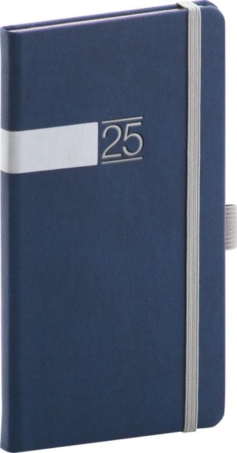 Notique Taschenkalender Twill 2025 Blau-Silber