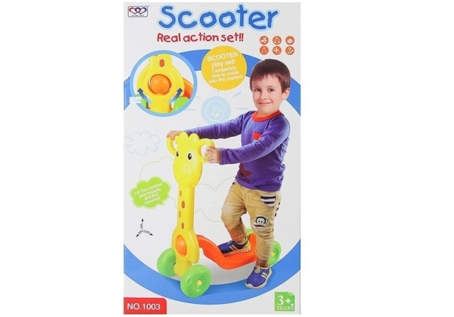 Kinderscooter Gelbe Giraffe mit Vier Rädern