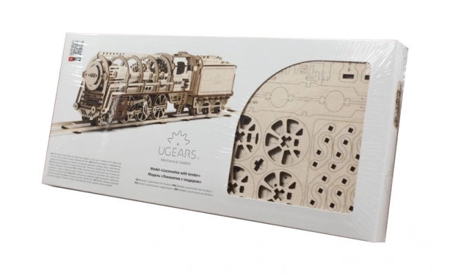 Ugears 3D Holzmechanik-Puzzle Dampflok mit Tender