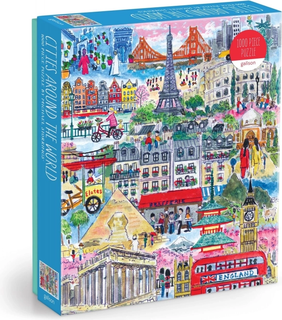Galison Puzzle Weltstädte Michael Storrings 1000 Teile