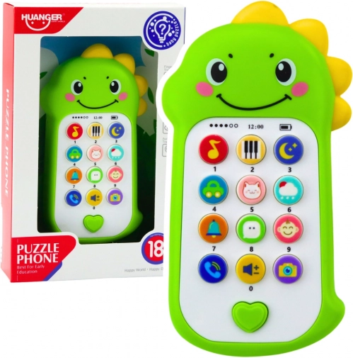 Interaktives Kindertelefon Dinosaurier grün