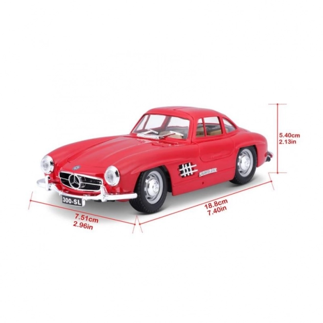 Mercedes Benz 300SL Rot Modellauto von Bburago