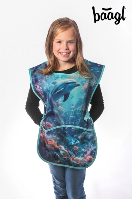 Kinder Latzschürze mit Delphin-Motiv
