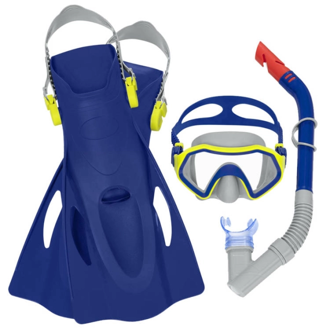 Bestway Schnorchelset Maske mit Schnorchel und Flossen für Kinder Blau – blau