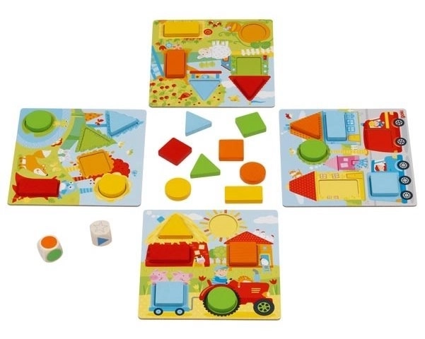 Einlege-Spiel mit Würfeln Geometrische Formen