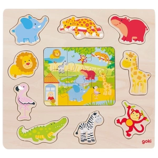 Goki Holzpuzzle Tiere aus dem Zoo