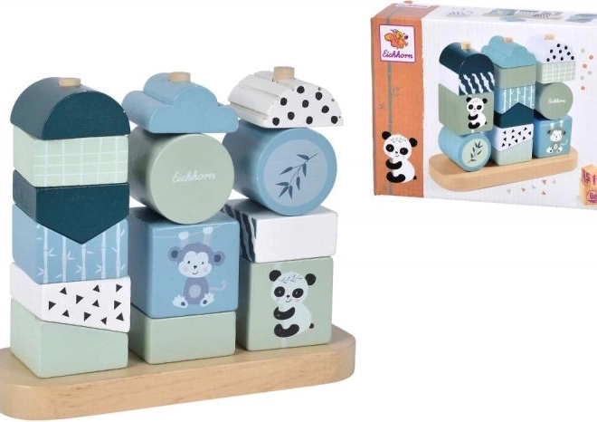 Stapelspiel Panda – Holzpuzzle, 15 Teile