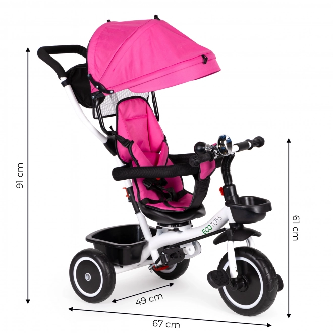 Dreirad mit 360° Drehbarem Sitz ECOTOYS Pink