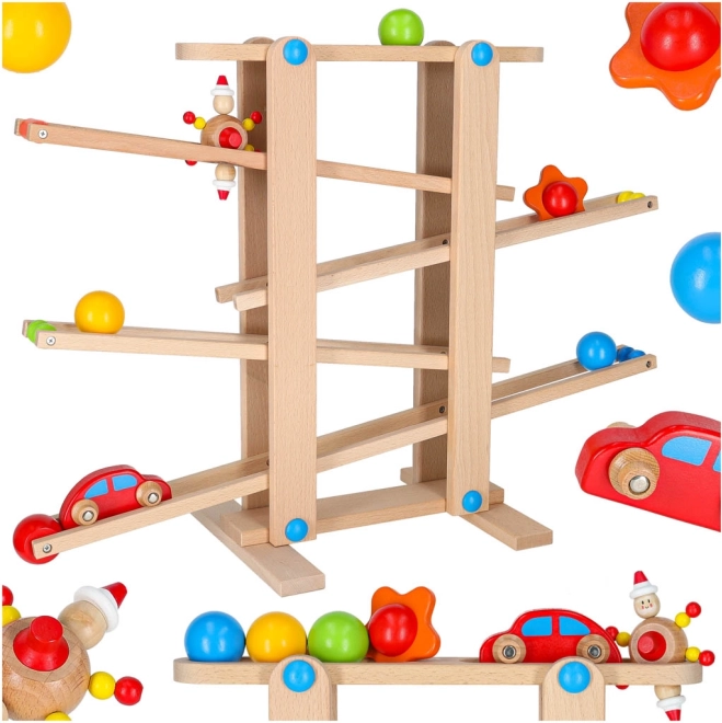 Holz-Montessori-Murmelbahn für Kinder