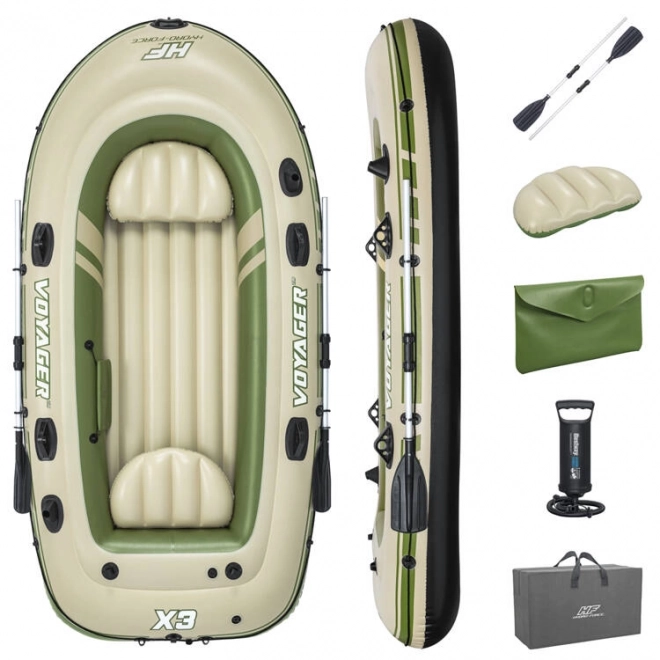 Dreipersonen-Schlauchboot Hydro-Force Voyager X3 mit Paddeln