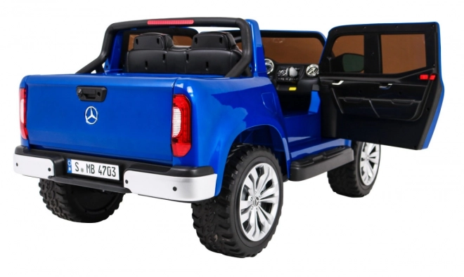 Mercedes Benz Klasse X für Kinder Blaue Farbe + Fernbedienung + 4x4 + MP4 + Gepäckträger + EVA