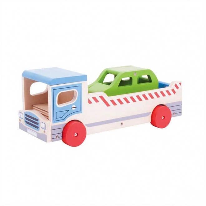 Bigjigs Toys Holz Abschleppwagen mit PKW